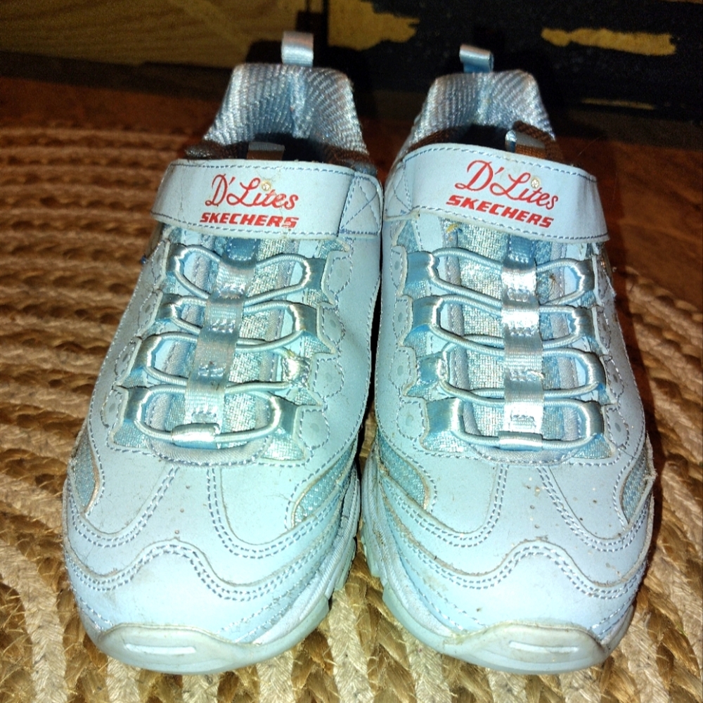 Skechers Kids' Light Gray Blue Sneakers Air Cooler-Memory Foam Never Worn!